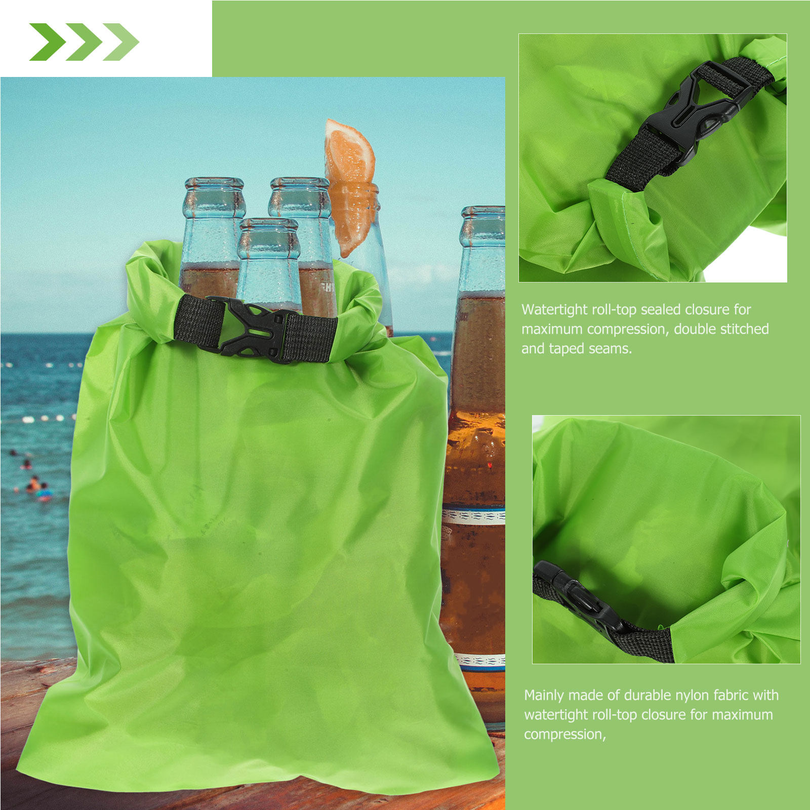 Fishing Kayak Storage Bag - 3개입 야외 방수 드라이백 보관 파우치,
