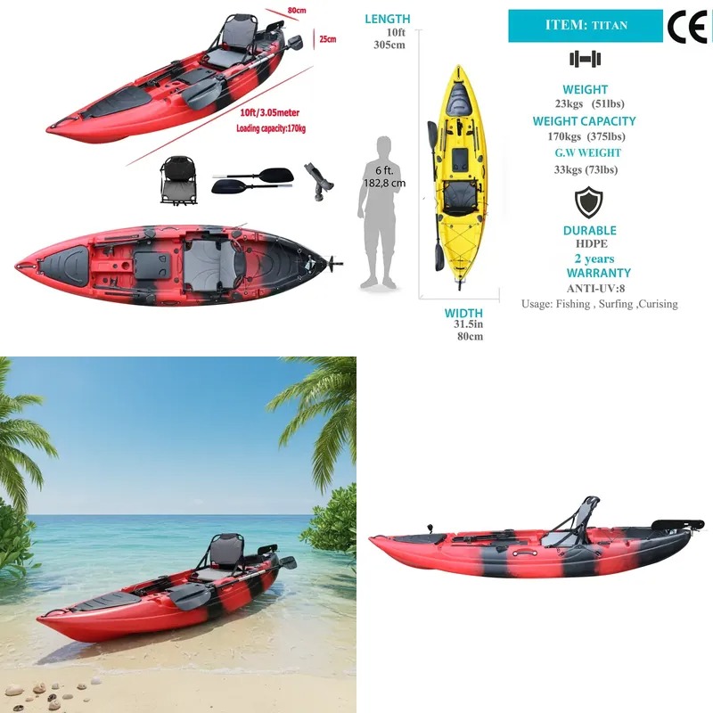 Fishing Kayak Sit In - 10피트 싱글 시트 낚시용 패들 카약