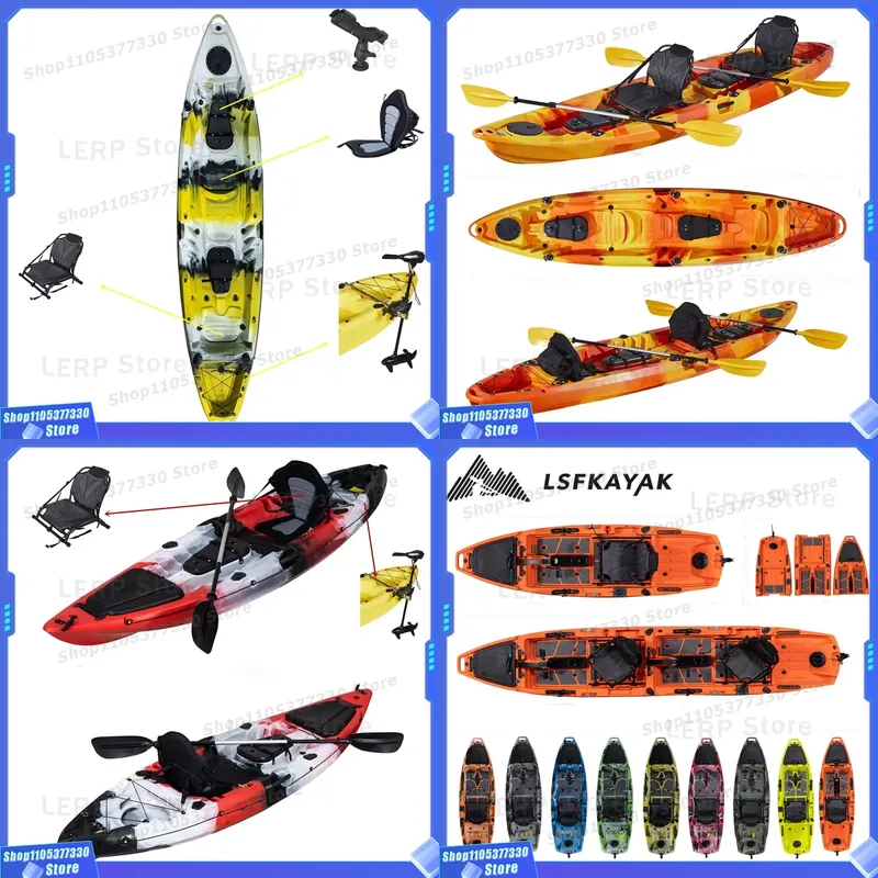 Fishing Kayak Sit In - 2인용 플라스틱 경질 시트탑 패들 낚시