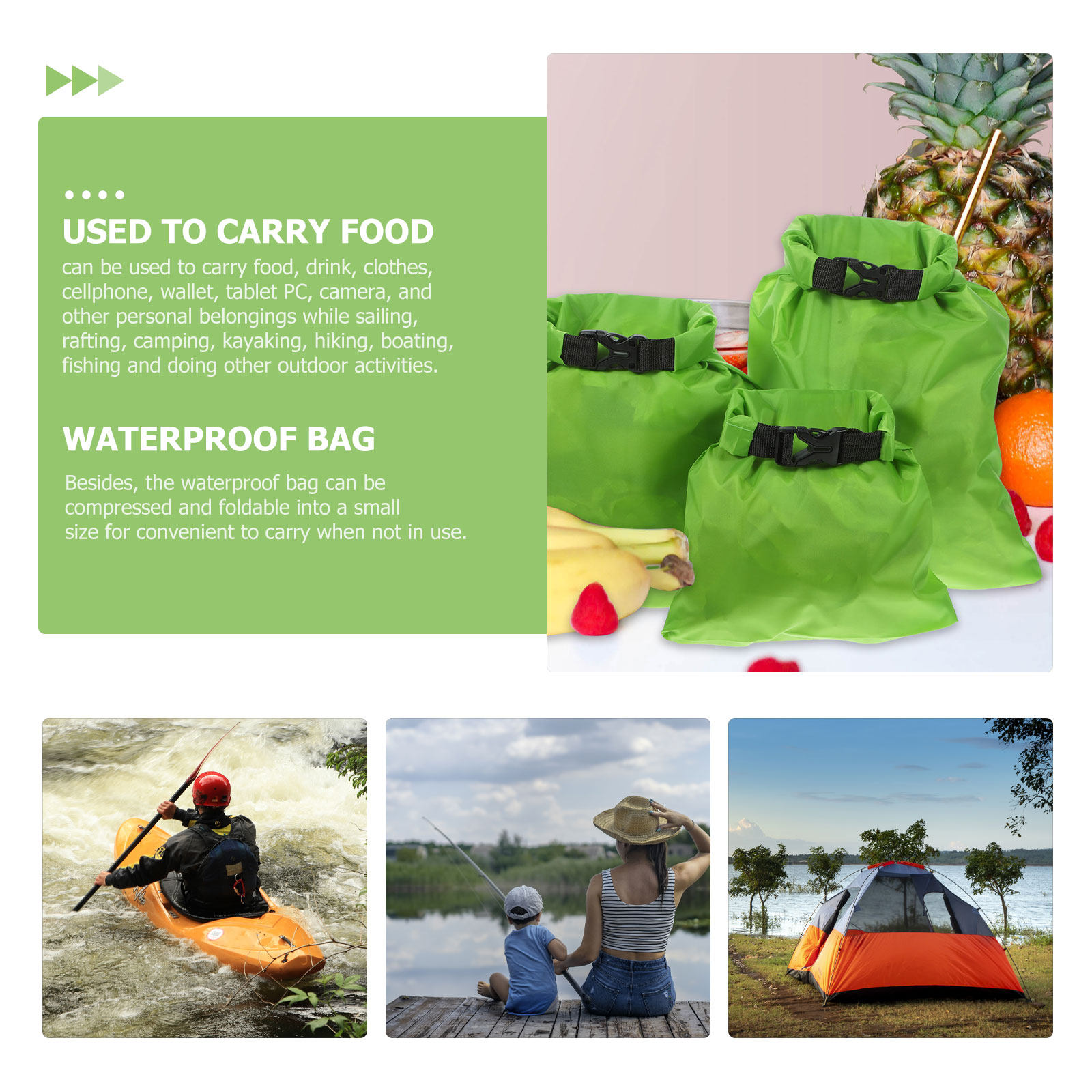 3개입 야외 방수 드라이백 보관 파우치, 압축 롤탑 클 - Fishing Kayak Storage Bag 리뷰 및 가격