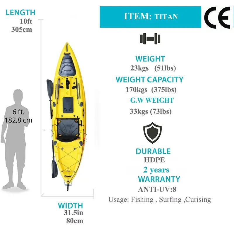 10피트 싱글 시트 낚시용 패들 카약 (전동 모터 장착 - Fishing Kayak Sit In 리뷰 및 가격